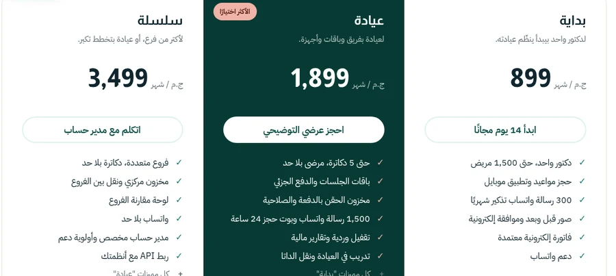 Three-tier pricing cards